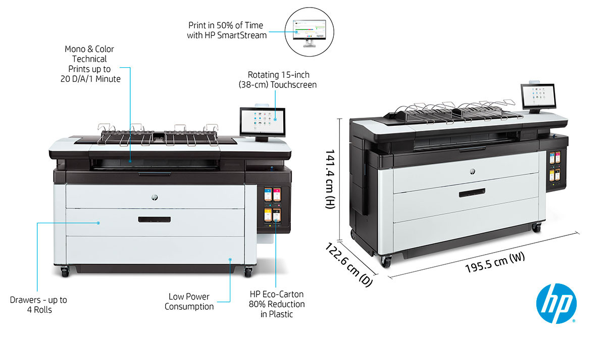 HP PageWide XL 5200 tulostin CAD-GIS-POS -aineistoille