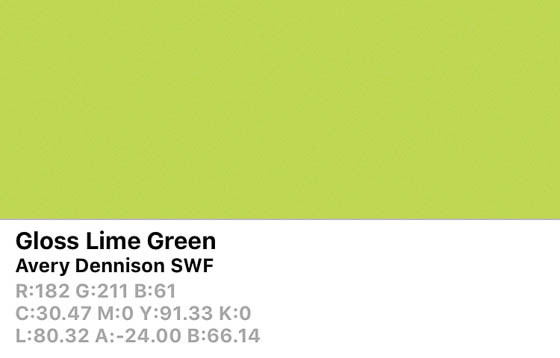 SWF Gloss Lime Green-O 152cm (25m/rll) BP1170001