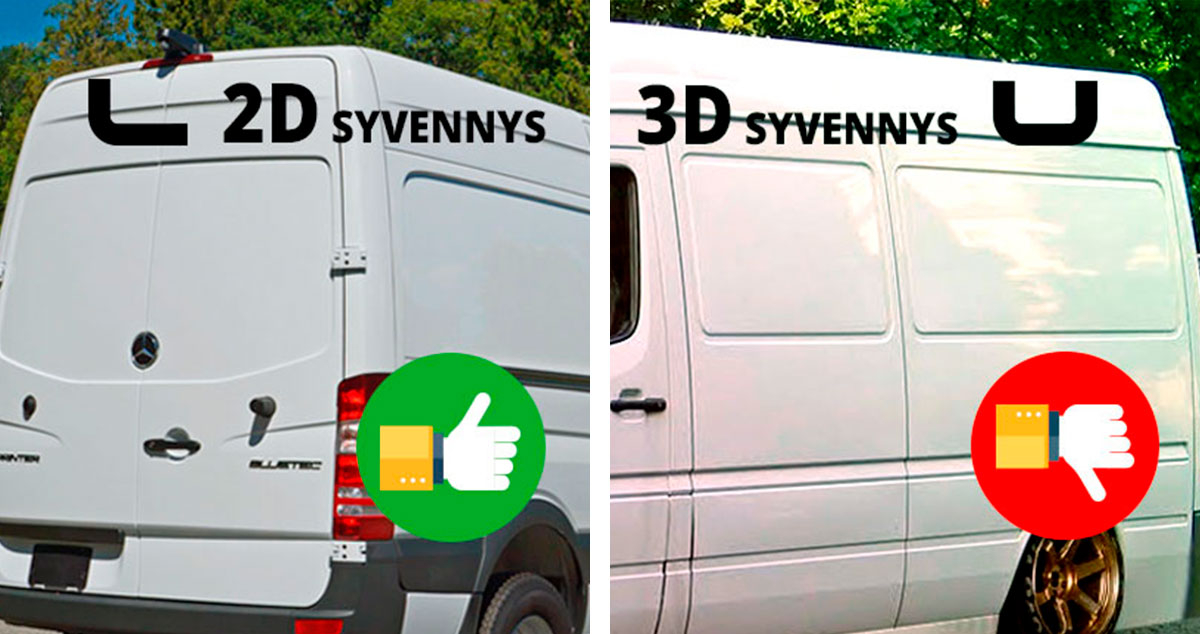 2D vs. 3D syvennykset pakettiautoissa