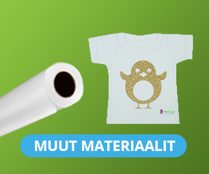 Muut materiaalit – lämpösiirto, kankaat, tapetit, bannerit, tulostusmuovit, paperit jne.