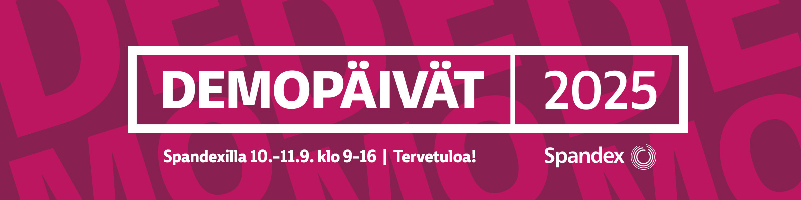 Tervetuloa Spandexin Demopäiville 10.–11. 9.2025!